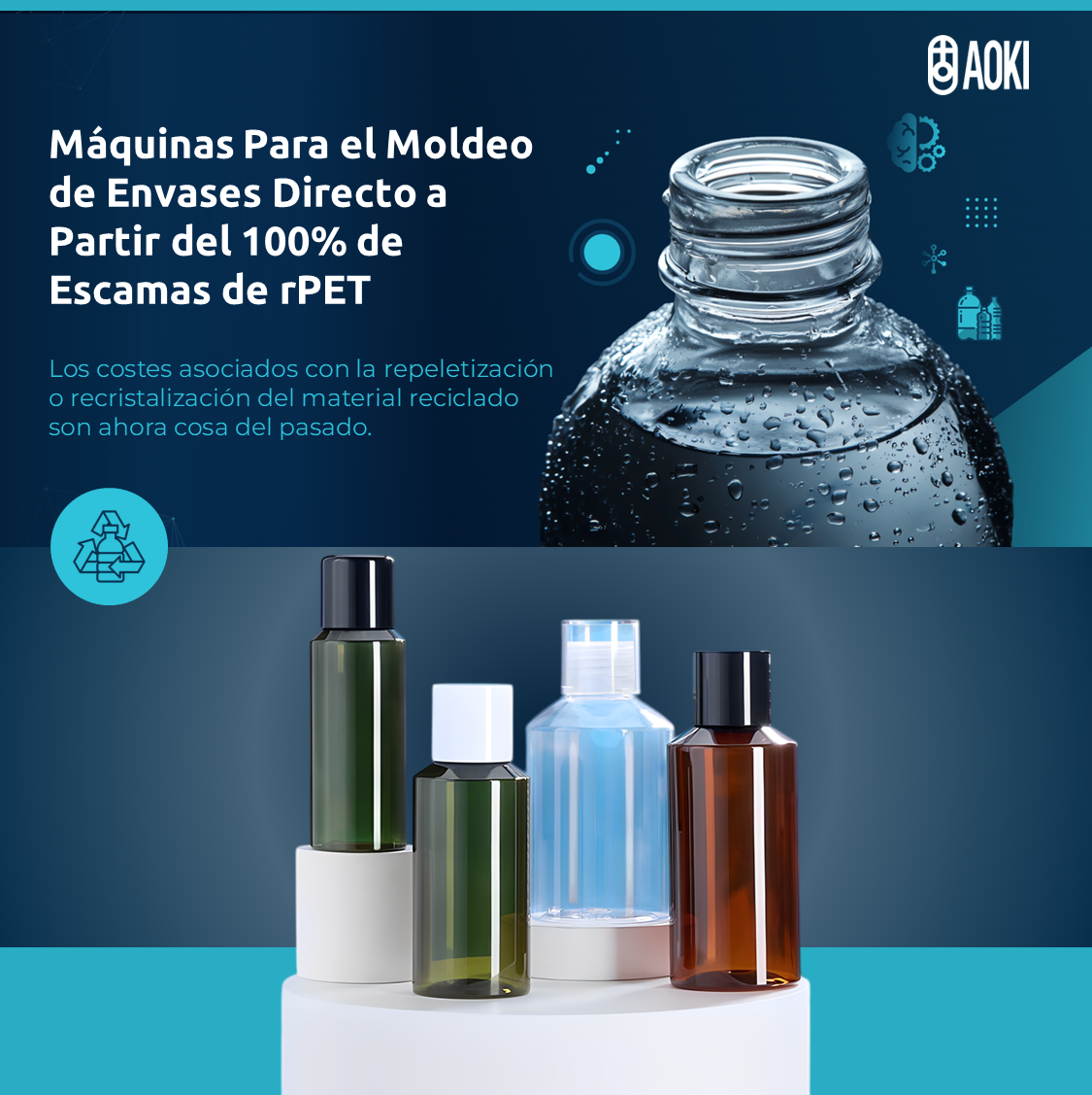 moldeo por isbm a partir de escamas de rPET